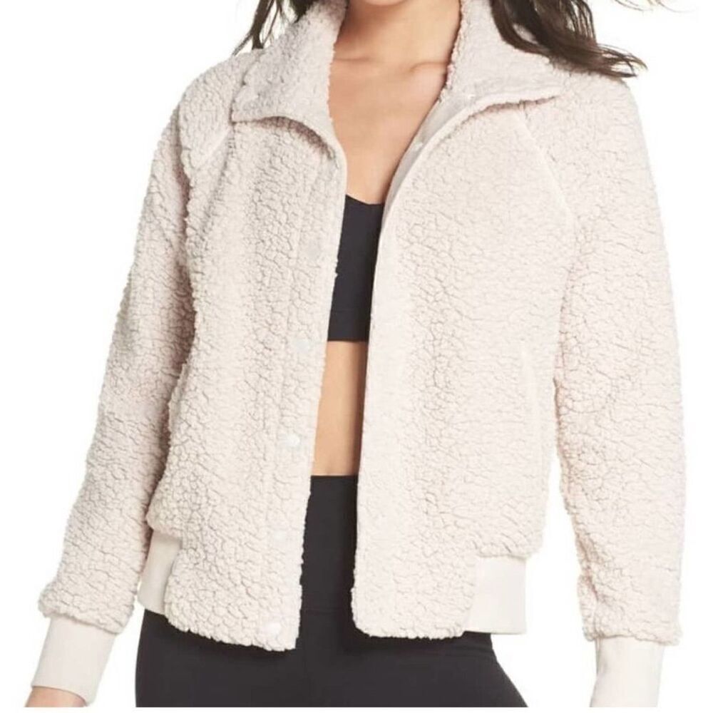 Zella Cozy Up Bomber Jacket Size Medium